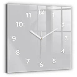 Horloge murale Wallfluent 30x30 cm Avec chiffres Aiguilles blanches Gris clair 1 pcs