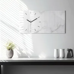 Horloge murale Wallfluent 60x30 cm Aiguilles noires Marbre 1 pcs
