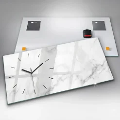 Horloge murale Wallfluent 60x30 cm Aiguilles noires Marbre 1 pcs