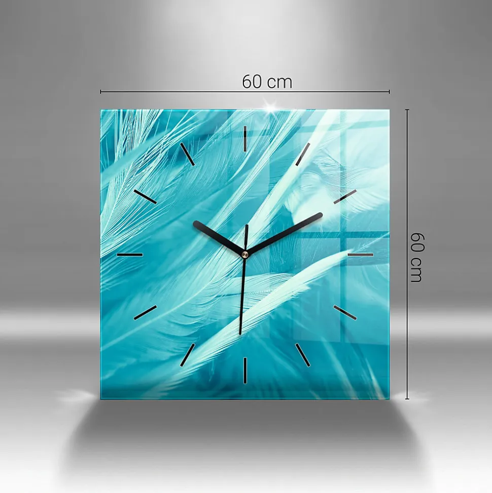 Horloge murale Wallfluent 60x60 cm Aiguilles noires Bordeaux 1 pcs