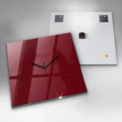 Horloge murale Wallfluent 60x60 cm Aiguilles noires Bordeaux 1 pcs