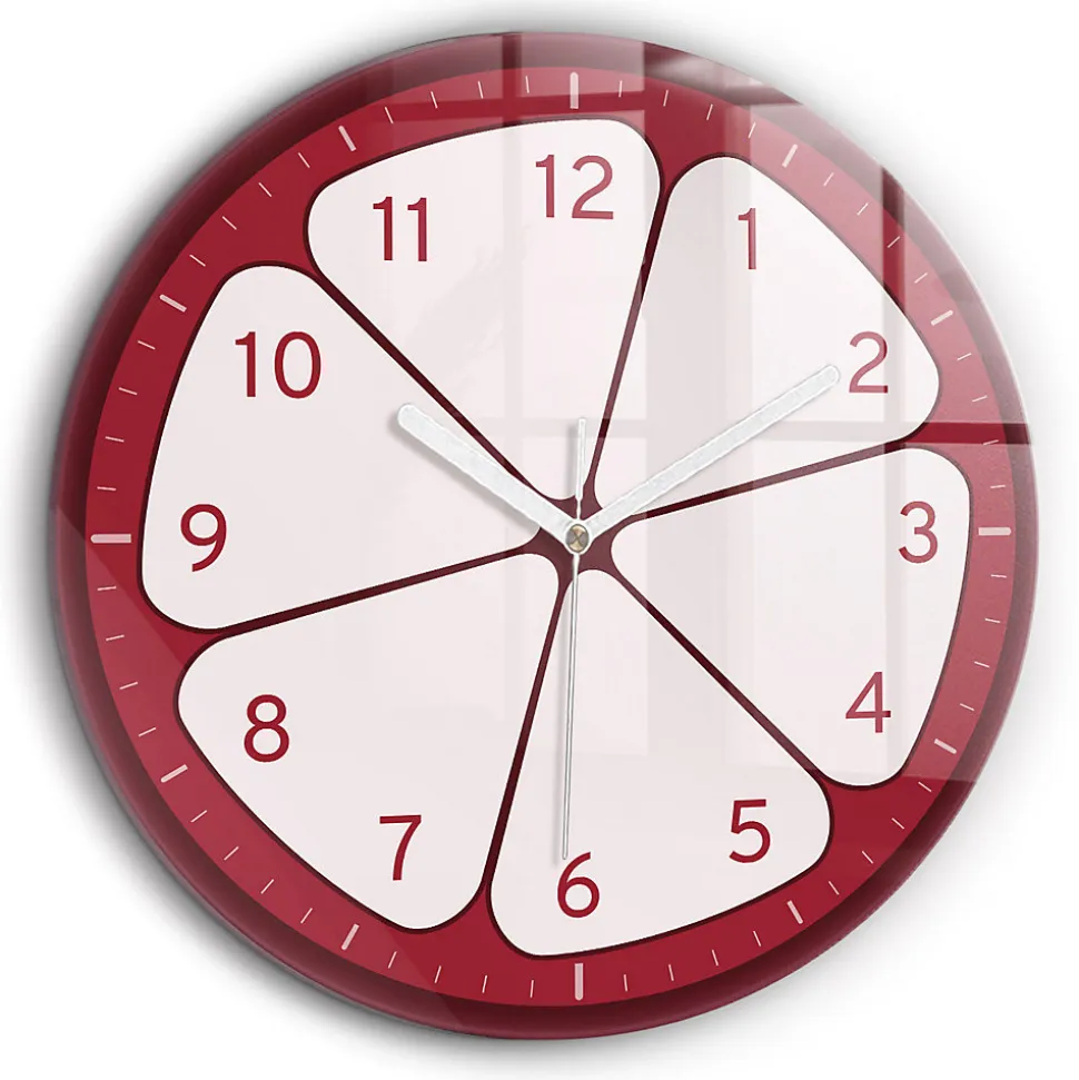 Horloge murale Wallfluent fi60 cm Aiguilles blanches Fruit coupé 1 pcs