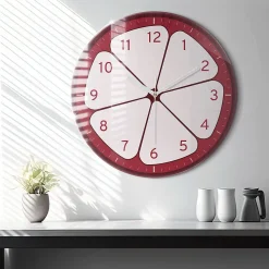 Horloge murale Wallfluent fi60 cm Aiguilles blanches Fruit coupé 1 pcs