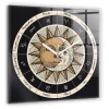Horloge murale Wallfluent 60x60 cm Aiguilles blanches Soleil et signes du zodiaque 1 pcs