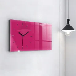 Horloge murale Wallfluent 60x30 cm Aiguilles noires Rose vif 1 pcs