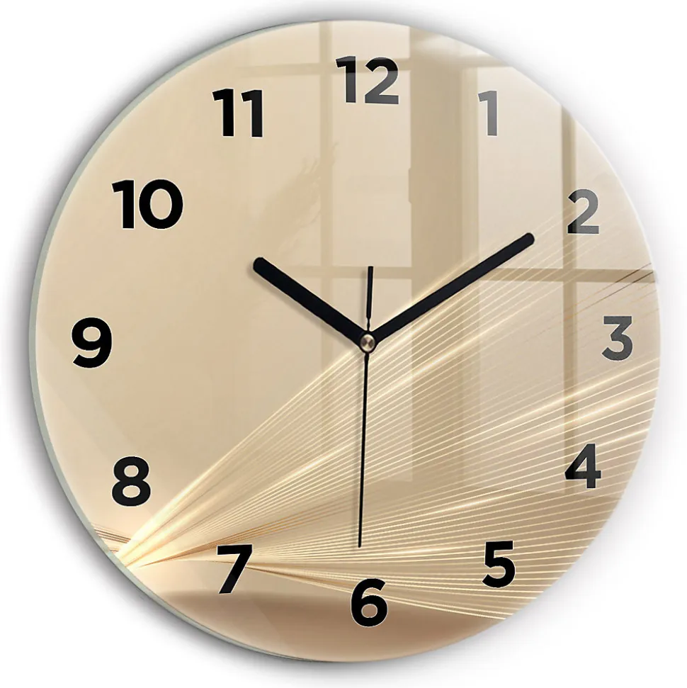 Horloge murale Wallfluent fi30 cm Avec chiffres Aiguilles noires Lumière abstraite 1 pcs