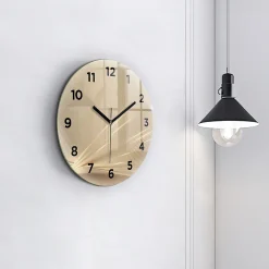 Horloge murale Wallfluent fi30 cm Avec chiffres Aiguilles noires Lumière abstraite 1 pcs