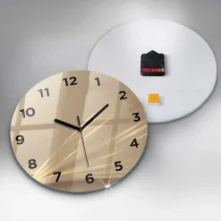 Horloge murale Wallfluent fi30 cm Avec chiffres Aiguilles noires Lumière abstraite 1 pcs