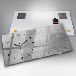 Horloge murale Wallfluent 60x30 cm Avec chiffres Aiguilles noires Mur brut 1 pcs