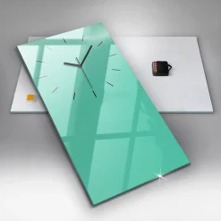 Horloge murale Wallfluent 30x60 cm Aiguilles noires Couleur turquoise 1 pcs