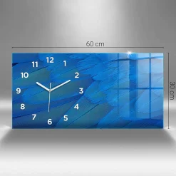 Horloge murale Wallfluent 60x30 cm Avec chiffres Aiguilles blanches Tasse de café 1 pcs
