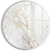 Horloge murale Wallfluent fi30 cm Avec chiffres Aiguilles blanches Marbre décoratif 1 pcs
