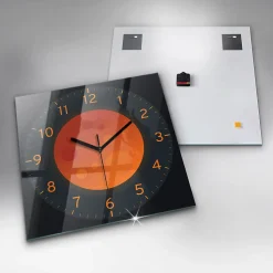 Horloge murale Wallfluent 60x60 cm Aiguilles noires Lune pleine 1 pcs
