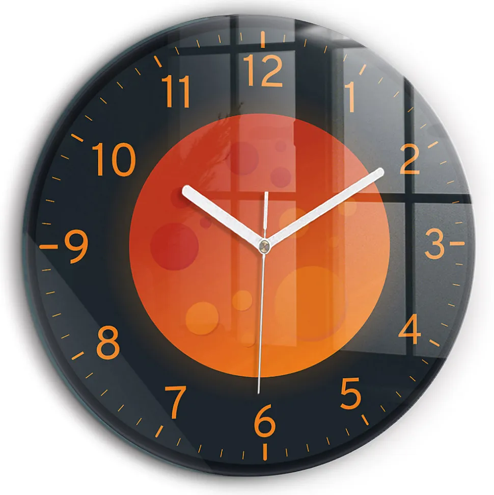 Horloge murale Wallfluent fi60 cm Aiguilles blanches Lune pleine 1 pcs