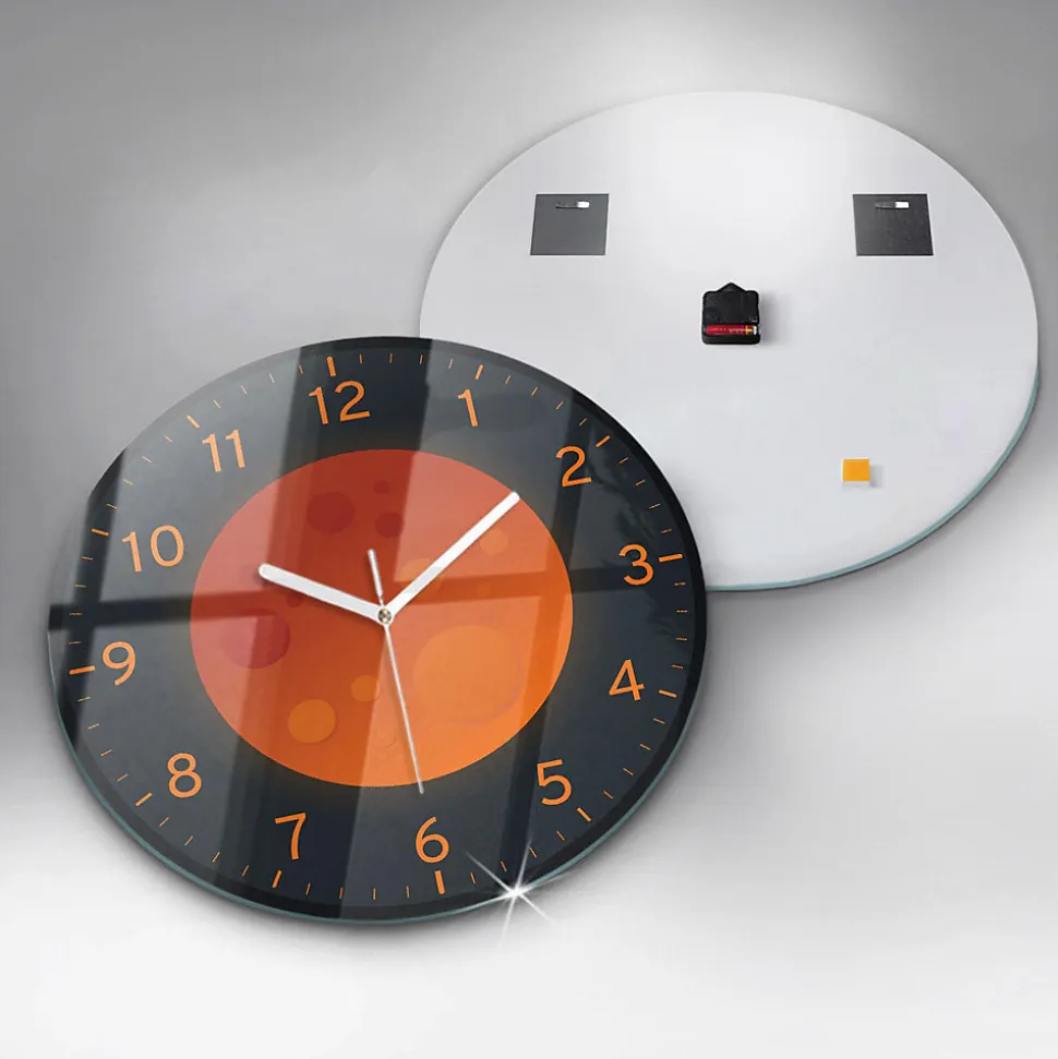 Horloge murale Wallfluent fi60 cm Aiguilles blanches Lune pleine 1 pcs
