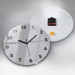 Horloge murale Wallfluent fi30 cm Avec chiffres Aiguilles noires Gris clair 1 pcs