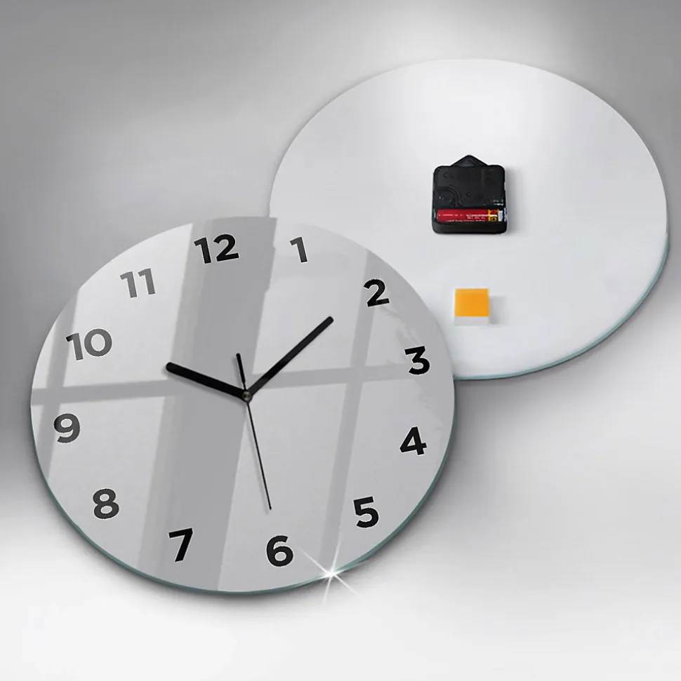 Horloge murale Wallfluent fi30 cm Avec chiffres Aiguilles noires Gris clair 1 pcs