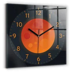 Horloge murale Wallfluent 30x30 cm Aiguilles noires Lune pleine 1 pcs