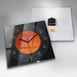 Horloge murale Wallfluent 30x30 cm Aiguilles noires Lune pleine 1 pcs