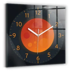 Horloge murale Wallfluent 30x30 cm Aiguilles blanches Lune pleine 1 pcs