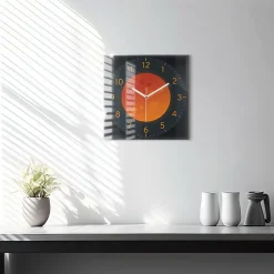 Horloge murale Wallfluent 30x30 cm Aiguilles blanches Lune pleine 1 pcs