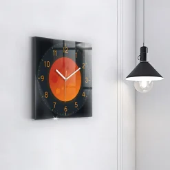 Horloge murale Wallfluent 30x30 cm Aiguilles blanches Lune pleine 1 pcs