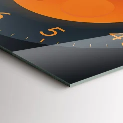 Horloge murale Wallfluent 30x30 cm Aiguilles blanches Lune pleine 1 pcs
