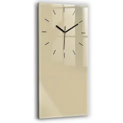 Horloge murale Wallfluent 30x60 cm Aiguilles noires Beige 1 pcs