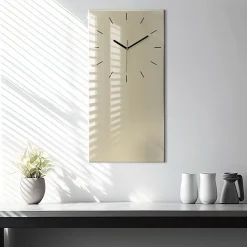 Horloge murale Wallfluent 30x60 cm Aiguilles noires Beige 1 pcs
