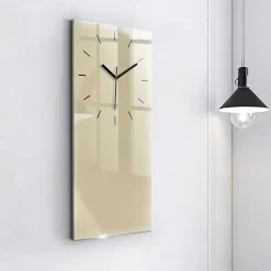 Horloge murale Wallfluent 30x60 cm Aiguilles noires Beige 1 pcs