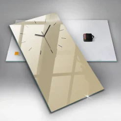 Horloge murale Wallfluent 30x60 cm Aiguilles noires Beige 1 pcs
