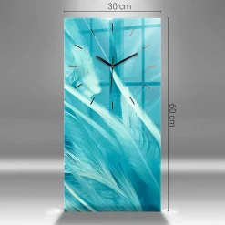 Horloge murale Wallfluent 30x60 cm Aiguilles noires Coquelicots rouges peints 1 pcs