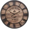 Horloge Oscar - noir - métal et bois D80 cm - Atmosphera