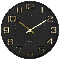 Horloge relief Doris noir D30cm - Atmosphera