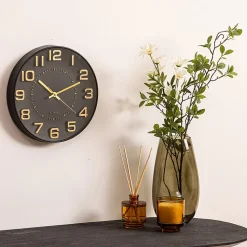Horloge relief Doris noir D30cm - Atmosphera