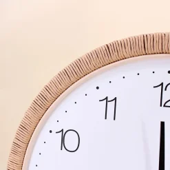 Horloge ronde contour rotin 54cm