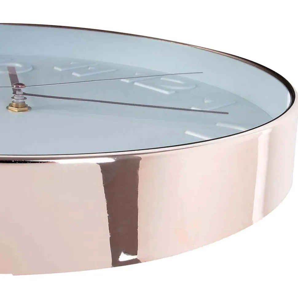 Horloge ronde cuivrée et blanche 30.5 cm