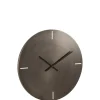 Horloge ronde en métal gris 77x4x77 cm