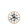 Horloge ronde en métal noir 60x4.5x60 cm