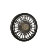 Horloge ronde en métal noir 60.5x60.5x8.5 cm