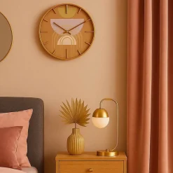 Horloge ronde métal doré motifs arches 40cm