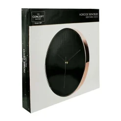 Horloge ronde noire et cuivrée 30.5 cm