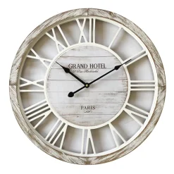 Horloge Salon Horloge Murale Shabby Vintage Bois Blanc 50x50x4,5