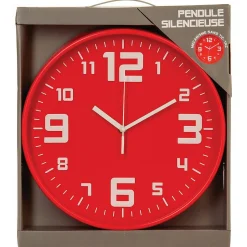 Horloge silencieuse - verre - D30 cm - Noir- Atmosphera