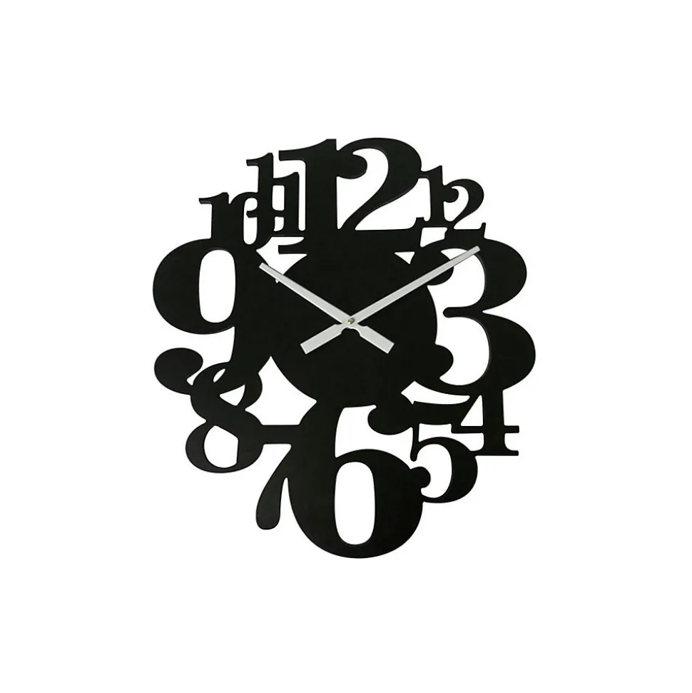 Horloge Suspendue Montres Noir Mdf Grands Chiffres 55x50x4,5