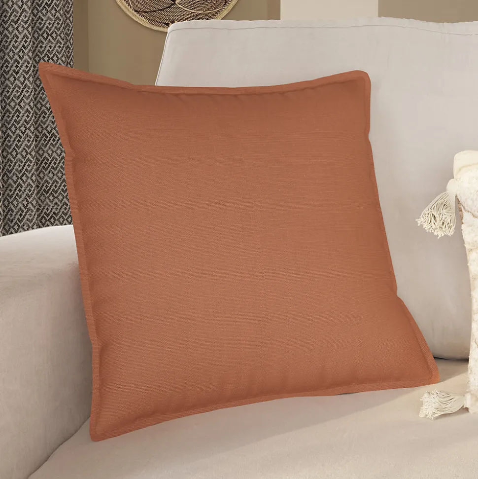 Housse de coussin 100% coton Hiva terracotta l.45 x H.45cm GoodHome