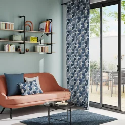 Housse de coussin 100% coton Hiva bleu l.60 x H.60cm GoodHome