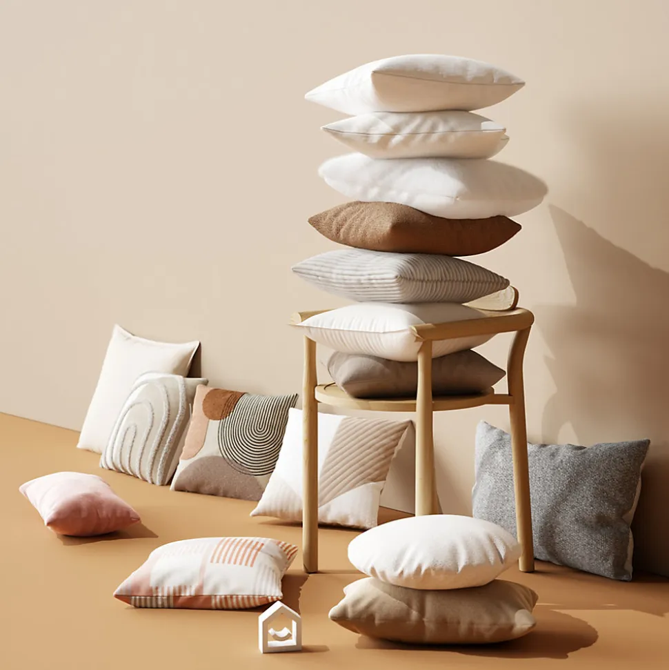 Housse de coussin 100% coton Hiva beige l.45 x H.45cm GoodHome