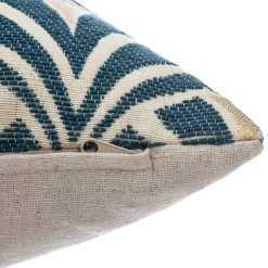 Housse de coussin - coton et chenille -motifs brodés - bleu - 40x40 cm - Atmosphera