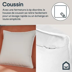 Housse de coussin 100% coton blanc l.45 x H.45 cm GoodHome Hiva
